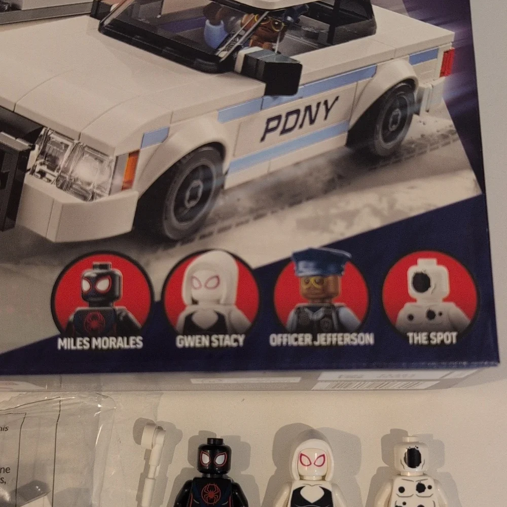 LEGO 76311 Miles Morales Vs. The Spot MINIFIGURES AND POLICE CAR Only New W/ Box